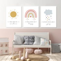 Rainbow Cloud Sun Canvas Posters
