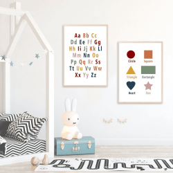 Educational Posters-Alphabets,Shapes & Numbers (Set of 3)