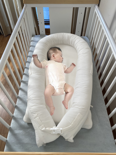 baby sleeping in nest