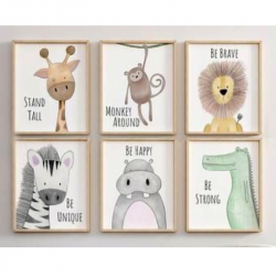 Animal Posters- Fun + Motivational (Set of 6)