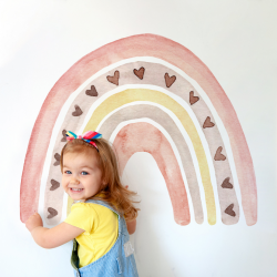 Colorful Rainbow & Hearts Wall Decal