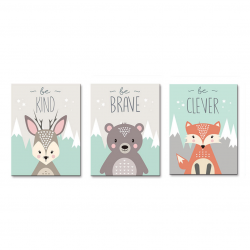Animals Inspired Life Lessons Wall Posters(Set of 3)