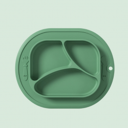 2 in 1 Safe Silicone Divided Placemat Plate – Green