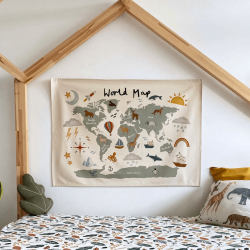 WORLD MAP WALL HANGING