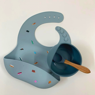 Silicon bib feeding bowl