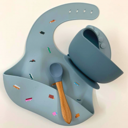 Silicone Bowl + Bib + Spoon – Retro Car