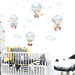 Hot Air Balloons – Blue – Wall Decal