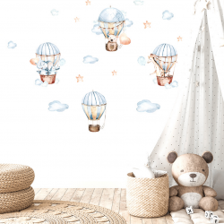 Hot Air Balloons – Blue – Wall Decal