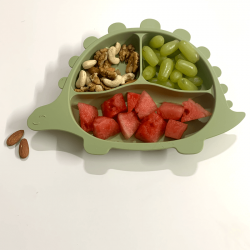 Dino Silicone Sectioned Plate – Olive