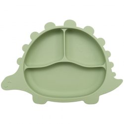 Dino Silicone Sectioned Plate – Olive