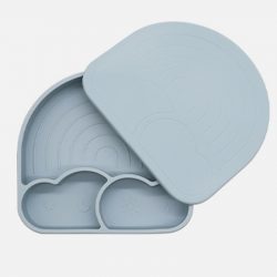 Rainbow Plate with Lid: Powder Blue