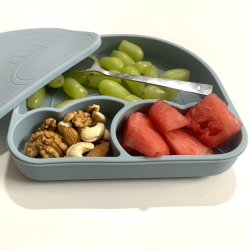 Rainbow Plate with Lid: Powder Blue