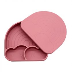 Rainbow Plate with Lid: Rose Pink