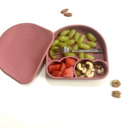 Rainbow Plate with Lid: Rose Pink